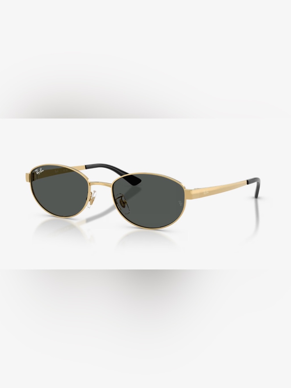 Ray-Ban Oval Gold Frame Sunglasses with Dark Gray Lenses- RB3774D- AUTHENTIC NEW
